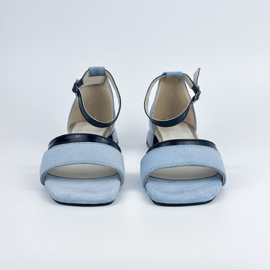 Crisma Sandales 0508 Bleu clair suède /Noir verni