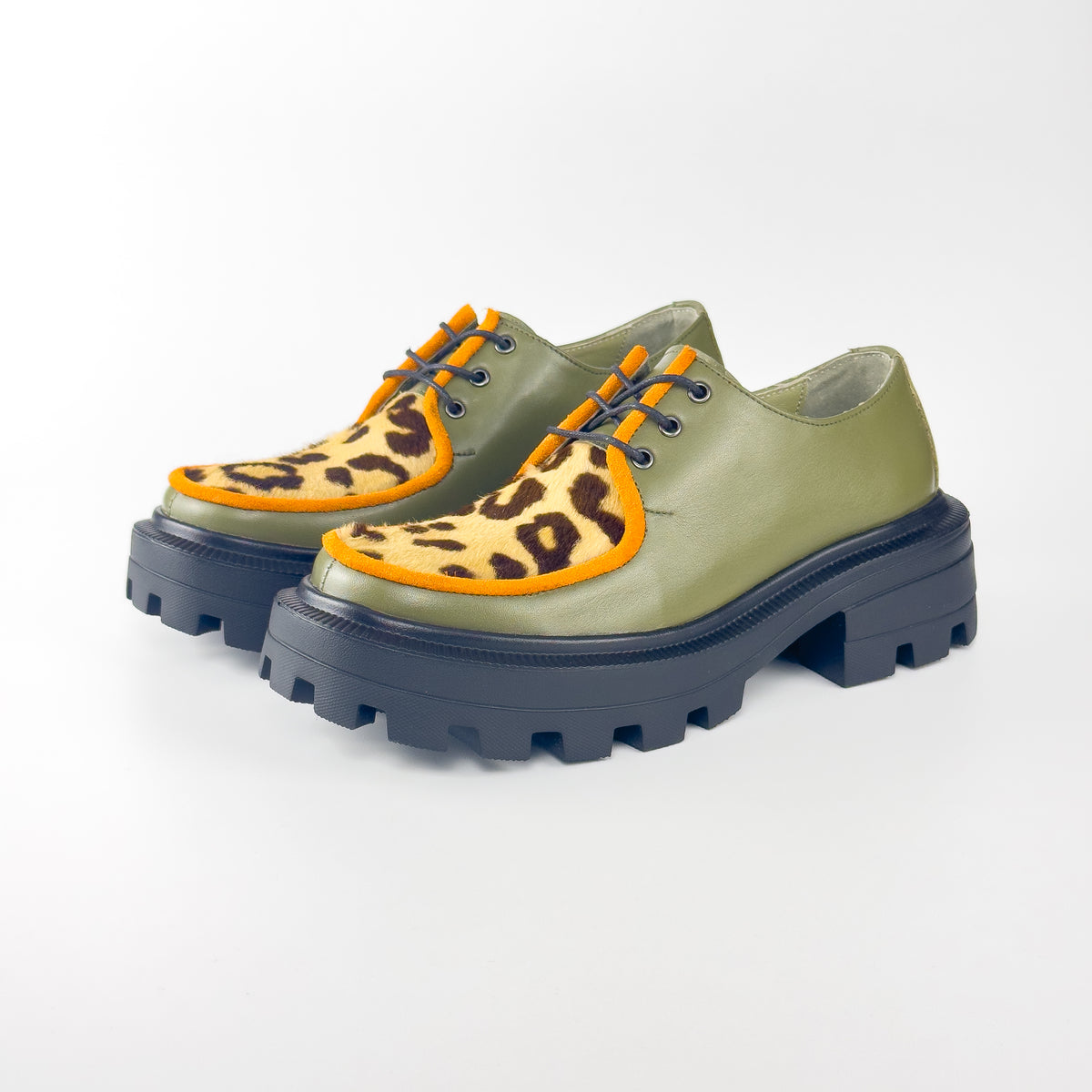 Derbys Lou Olive verte Léo