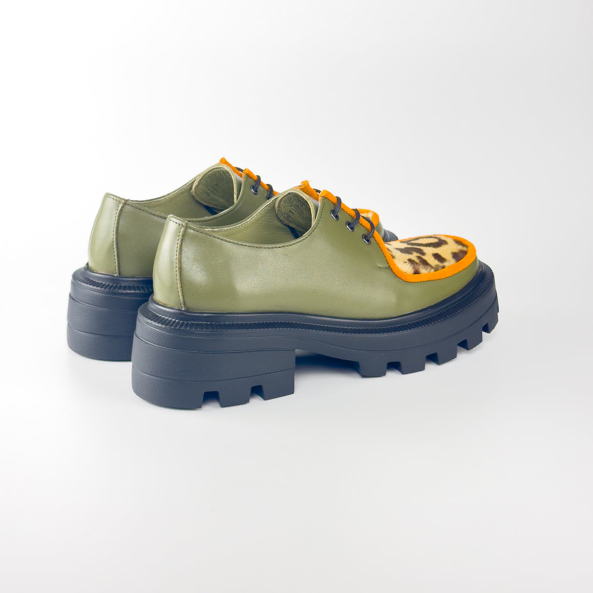 Derbys Lou Olive verte Léo
